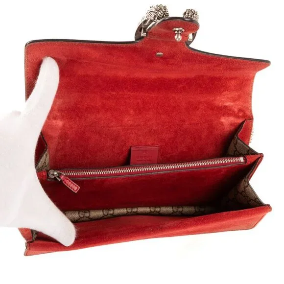 Gucci Dionysus Beige Red Supreme Canvas Shoulder Bag - Picture 9 of 10